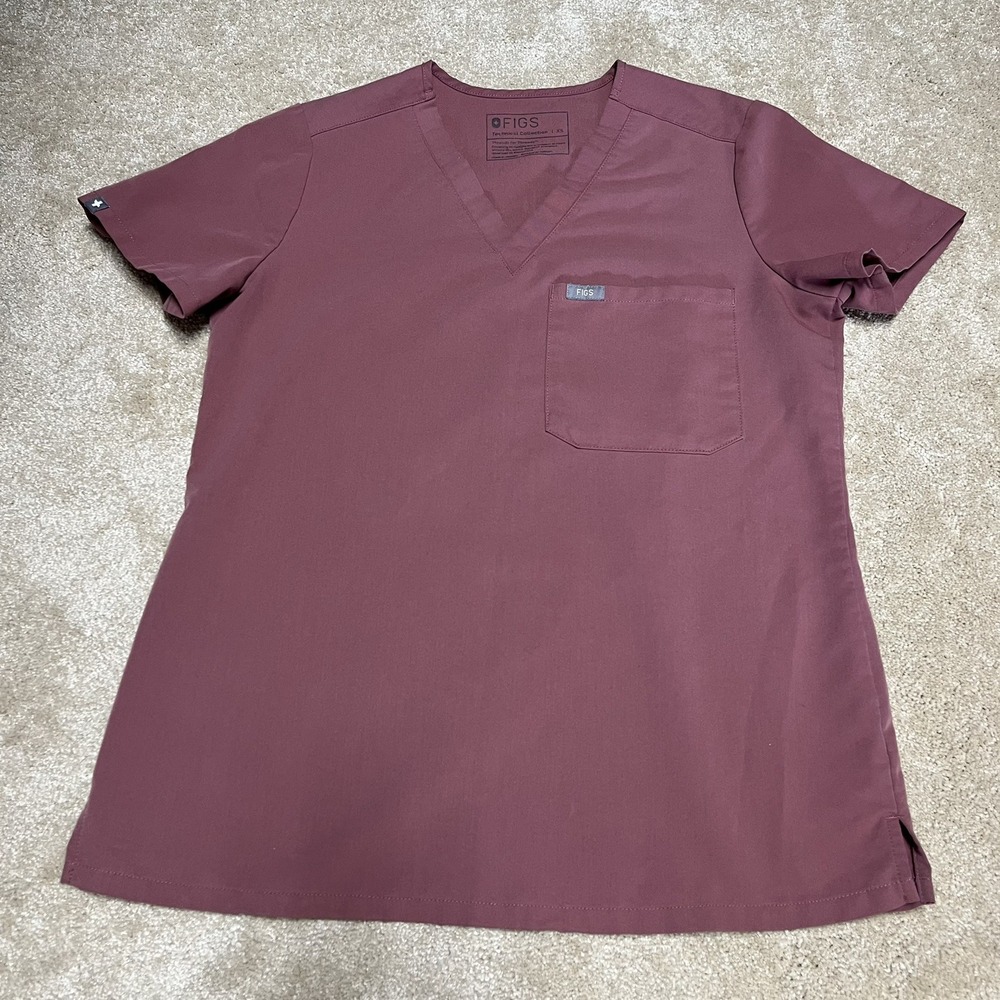 Figs Women's Regular mauve One-Pocket Scrub Top Size XS